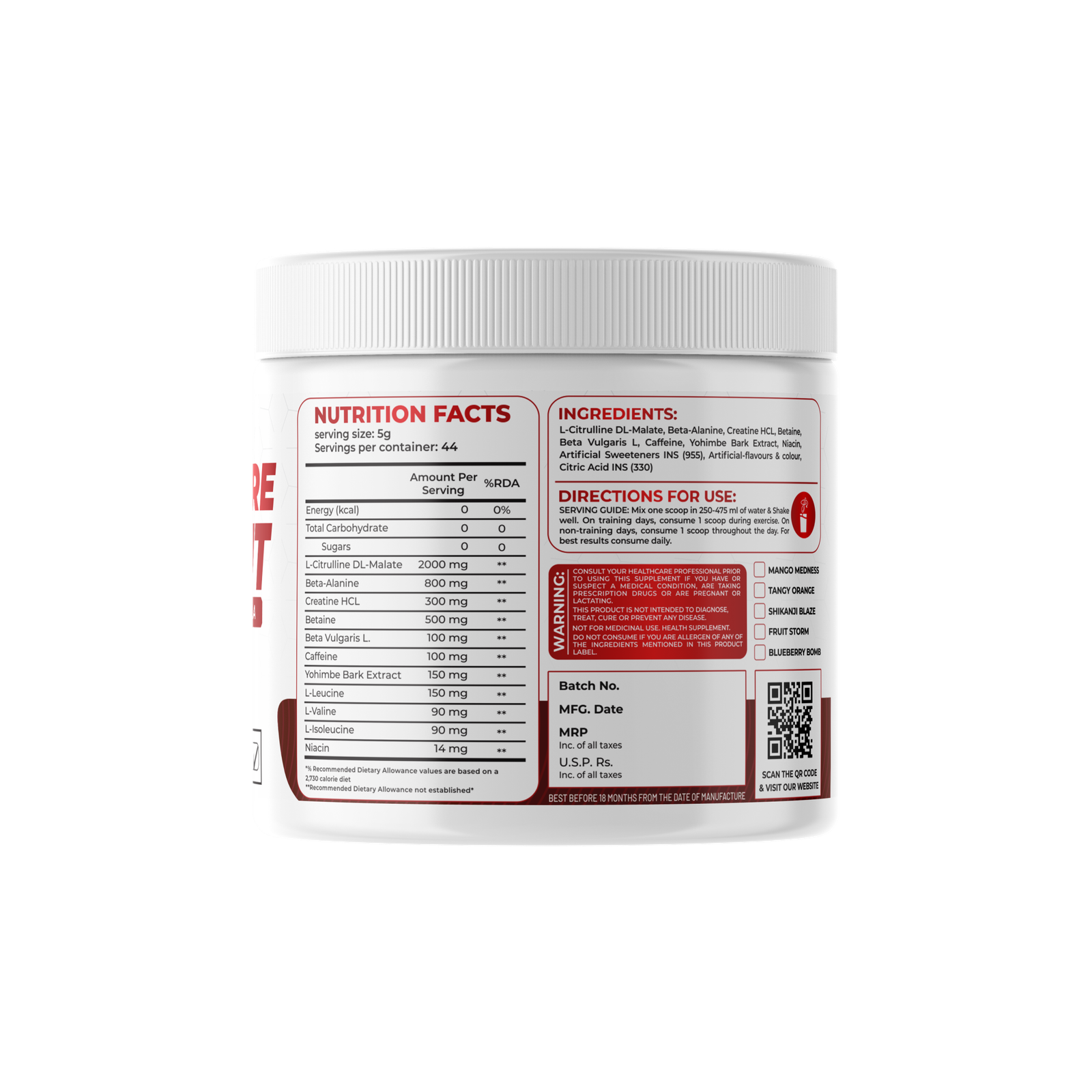 INTENSE PRE WORKOUT ADVANCED WORKOUT FORMULA - Image 2