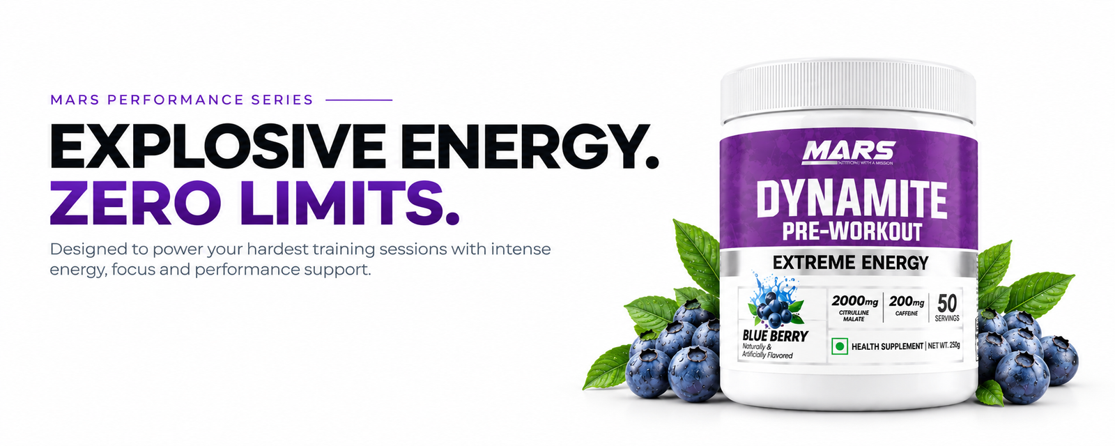 Mars Nutrition Pre-Workout Energy Banner