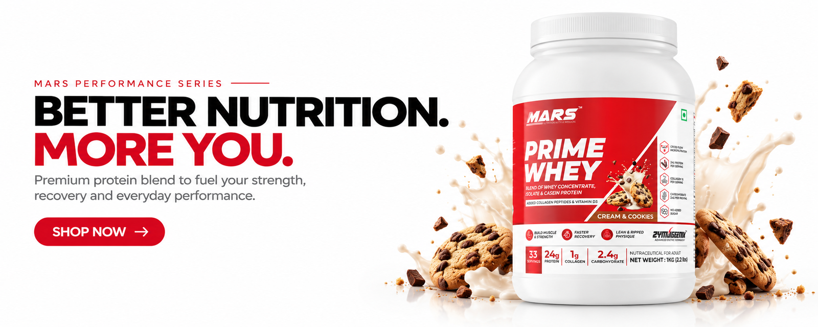 Mars Prime Whey Cream Cookies Protein Banner